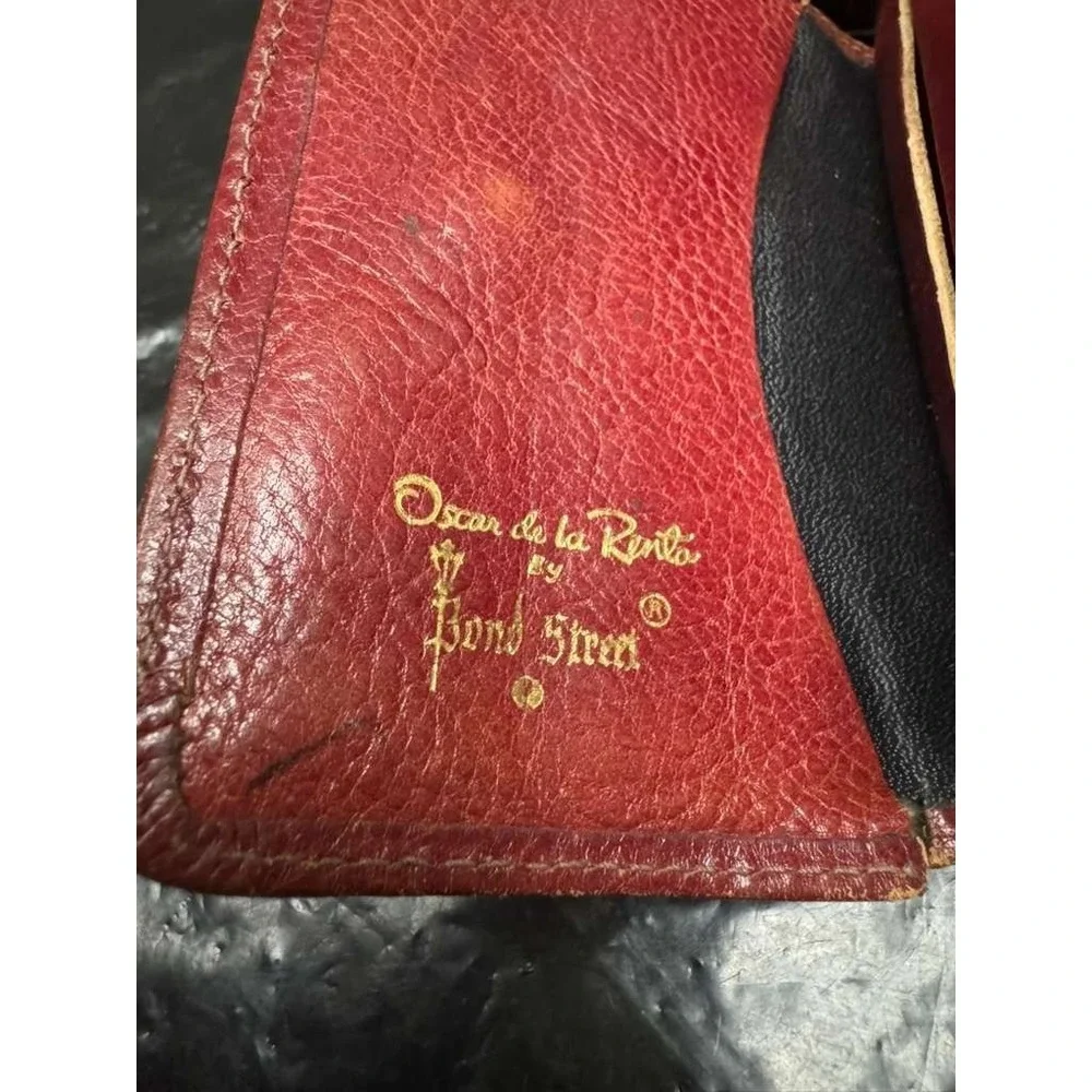 Vintage Oscar De La Renta‎ Bond Street Men's Leather Embossed Wallet Brown